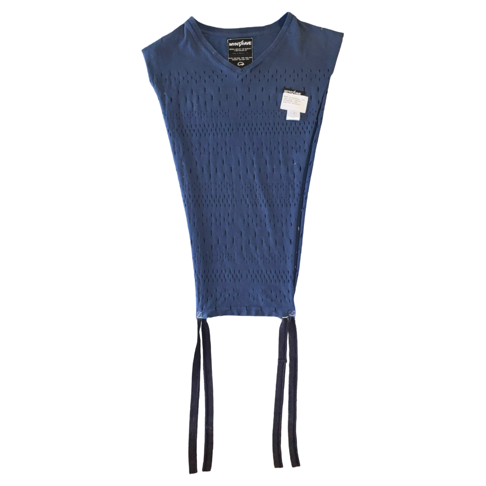 OG-MYNT™ CONVERTIBLE LASER TIE TOP // NAVY