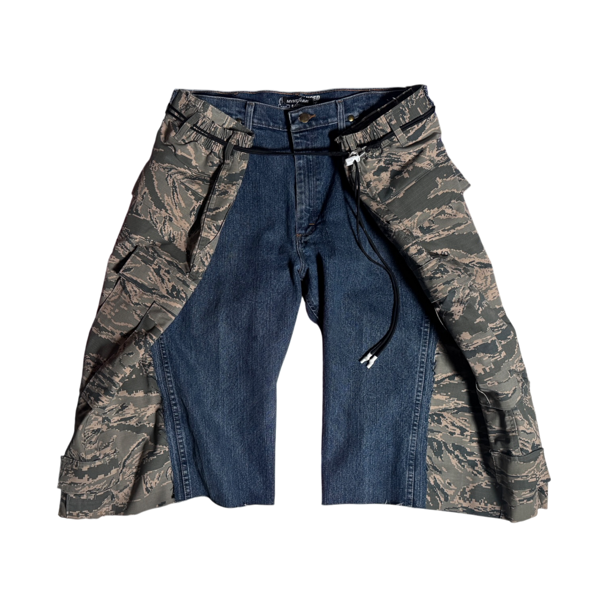OG-MYNT™ DOUBLE WIDE CUTOFF #5 — DENIM / DIGI CAMO CARGO · M2 · 16"