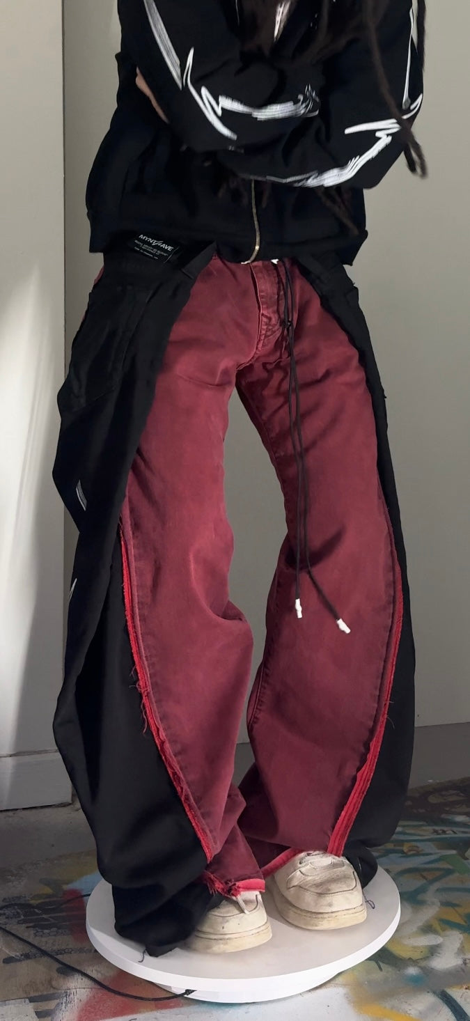 OG-MYNT™ DOUBLE-WIDE JEAN #6 [RED/BLACK]