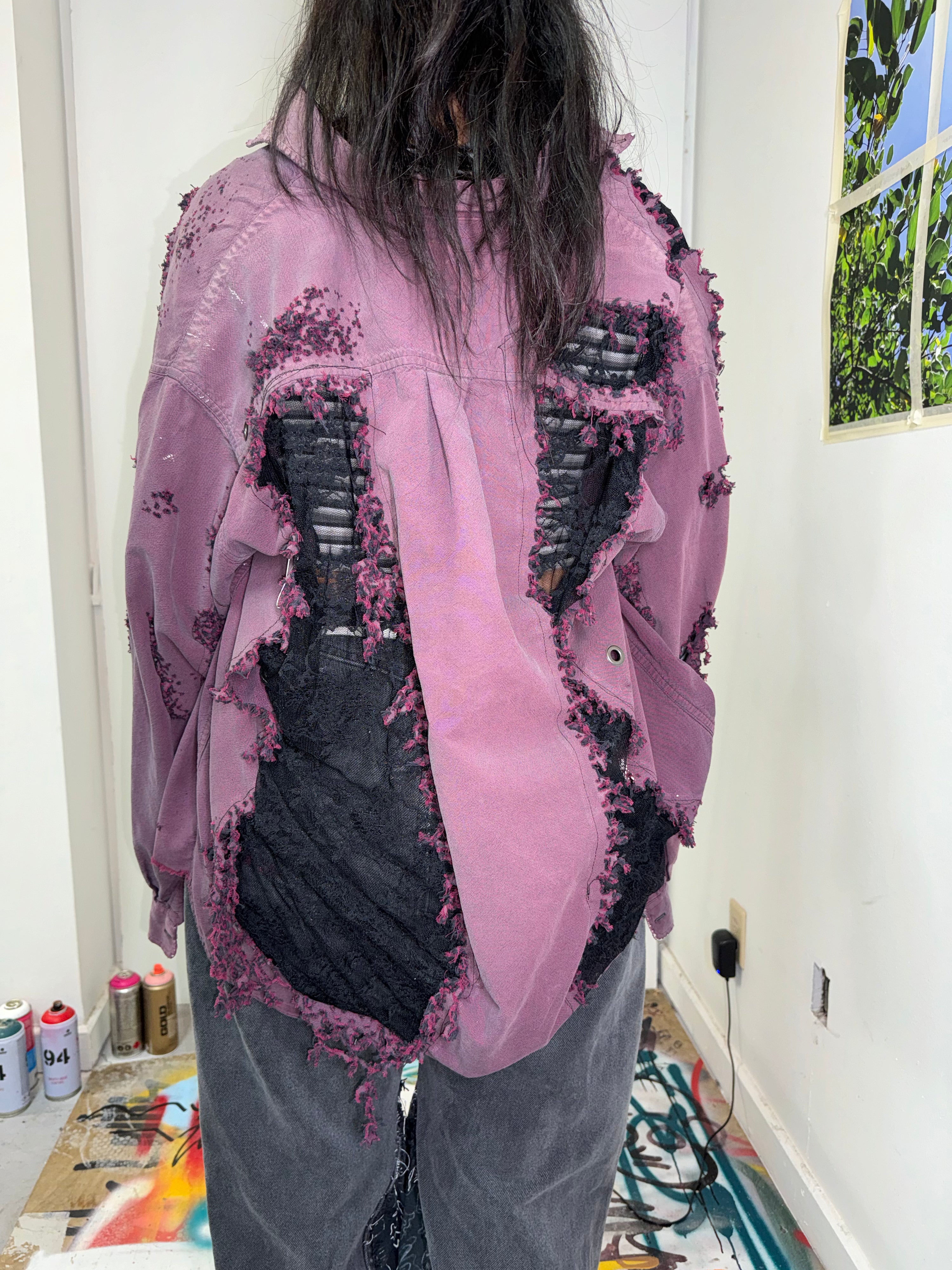 OG-MYNT™ LASER DISTRESSED LACE PATCHWORK SHIRT #2