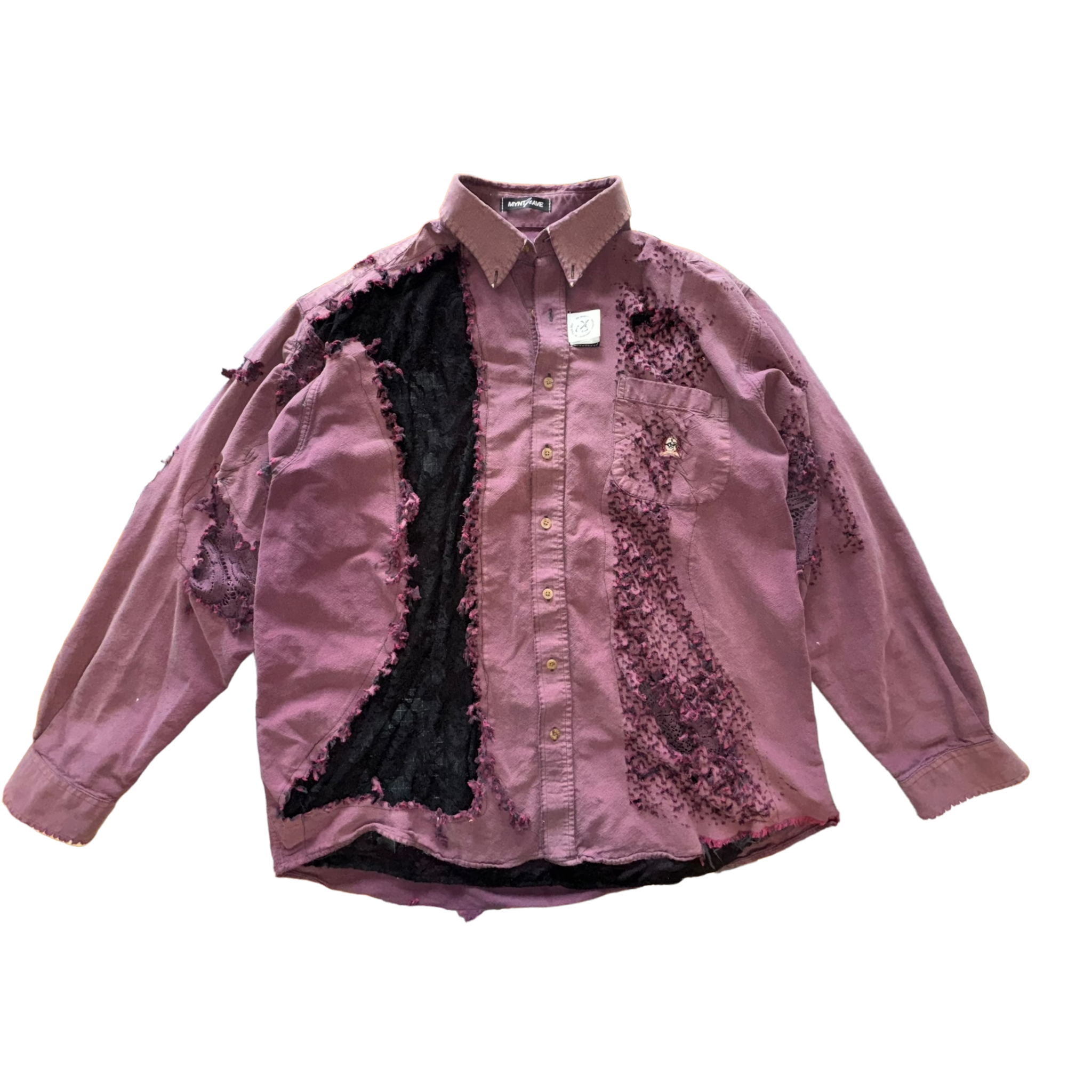 OG-MYNT™ LASER DISTRESSED LACE PATCHWORK SHIRT #2