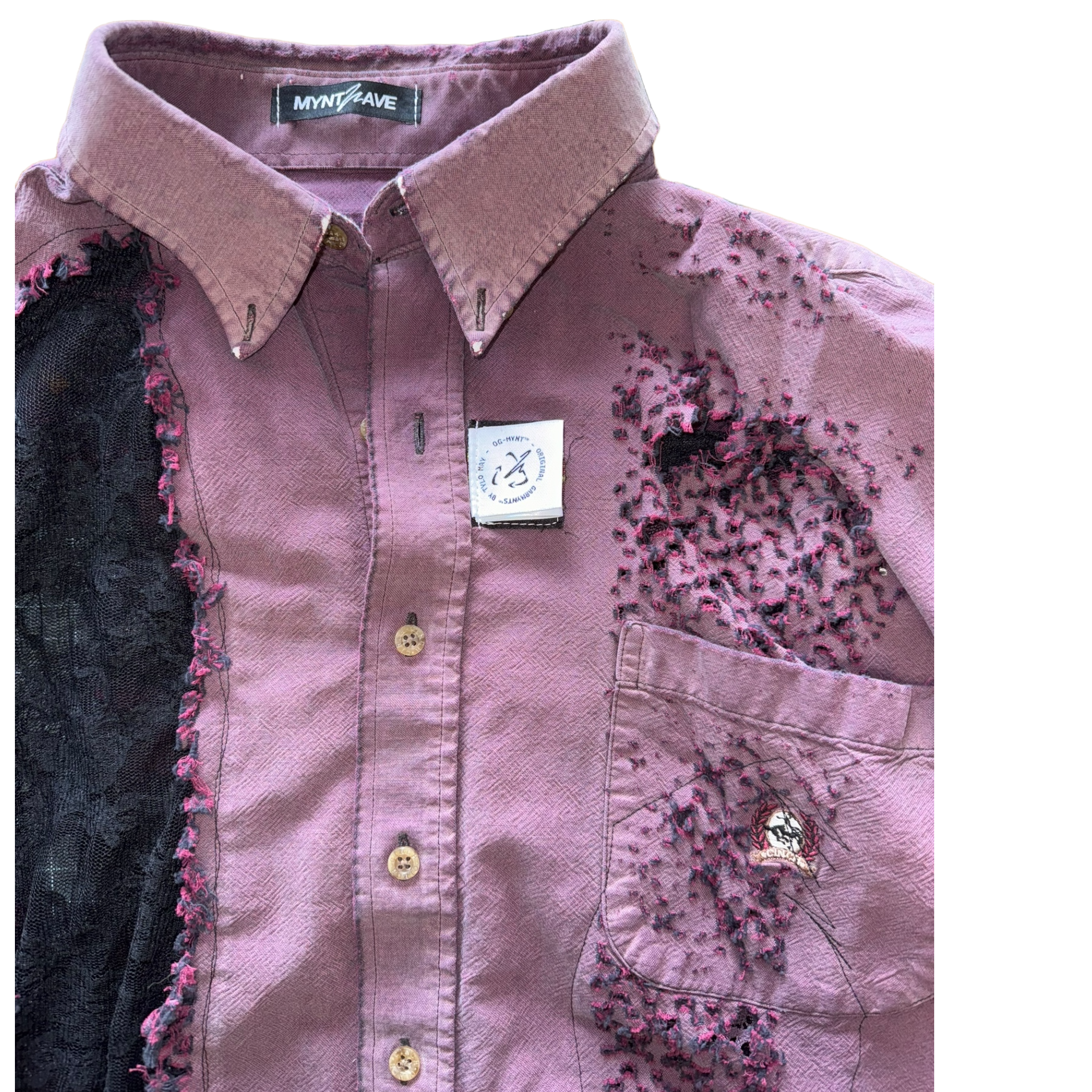 OG-MYNT™ LASER DISTRESSED LACE PATCHWORK SHIRT #2