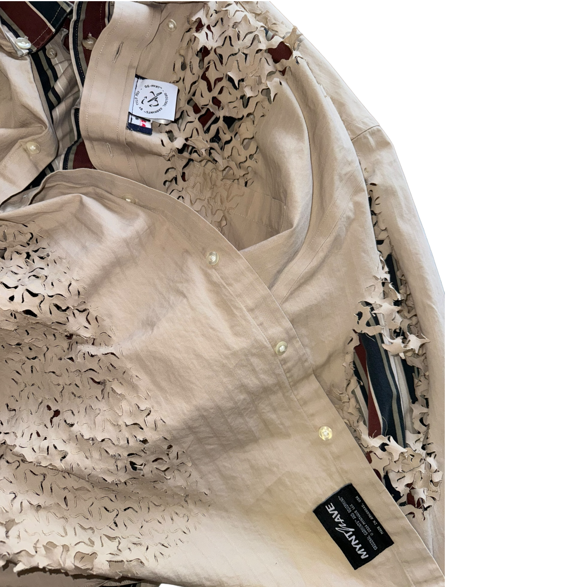 OG-MYNT™ LASER DISTRESSED DOUBLE LAYERED SHIRT #1