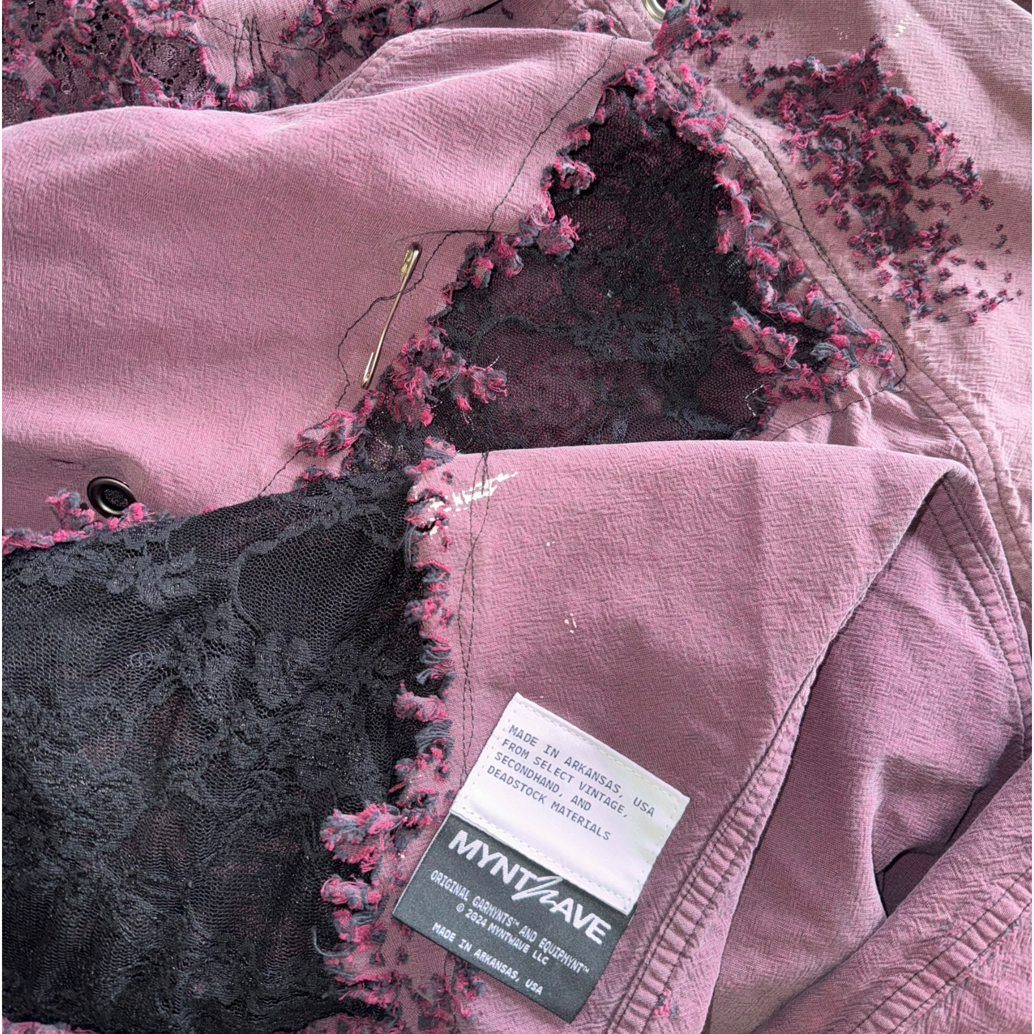 OG-MYNT™ LASER DISTRESSED LACE PATCHWORK SHIRT #2
