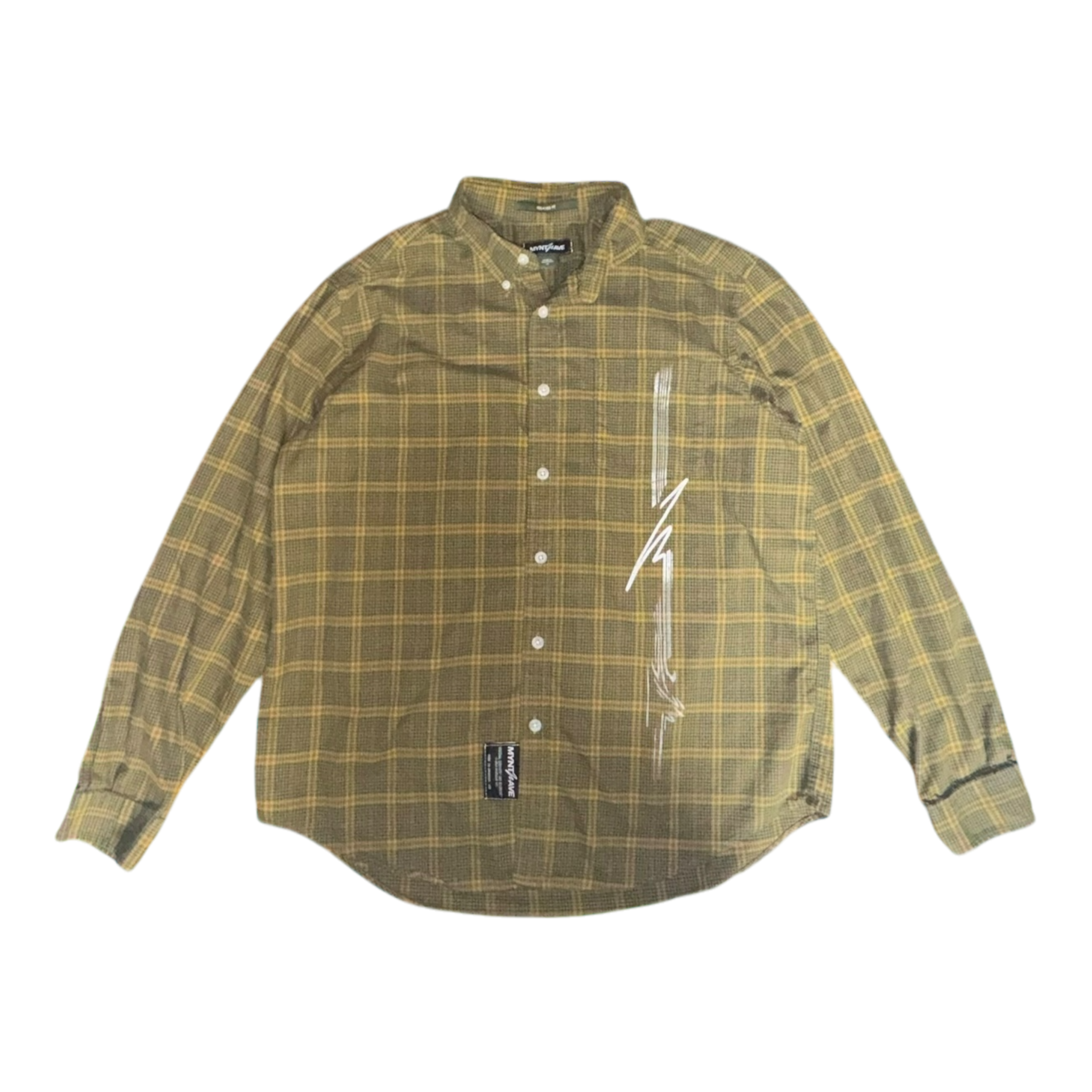 OG-MYNT™ SIDE-SPLIT SHIRT #4 // OLIVE GREEN PLAID